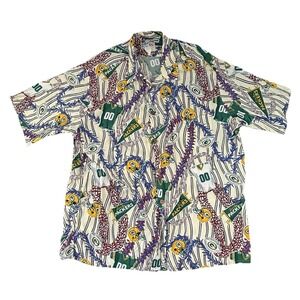 Vtg Sun & Turf Size XXL Green Bay Packers Hawaiian All Over Rayon Shirt NFL